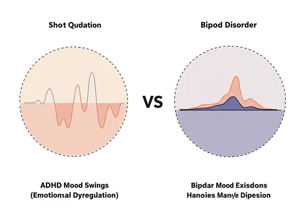 Graph illustrating ADHD vs. Bipolar mood swing patterns