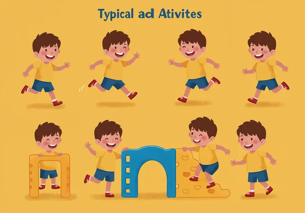 快乐的学龄前儿童积极玩耍、跳跃和探索。