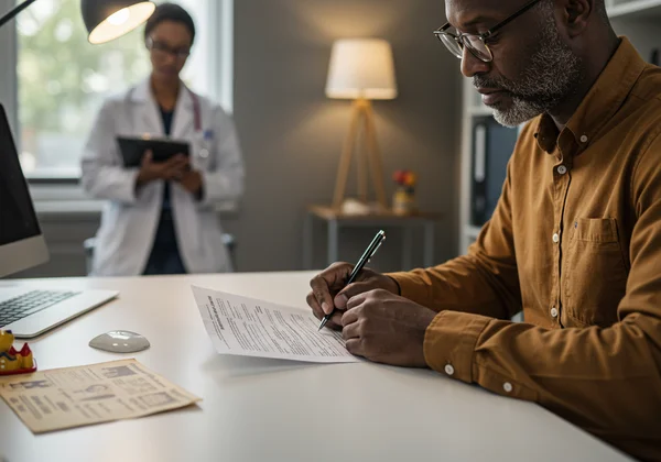 成年人在专业环境中填写 ADHD 问卷。