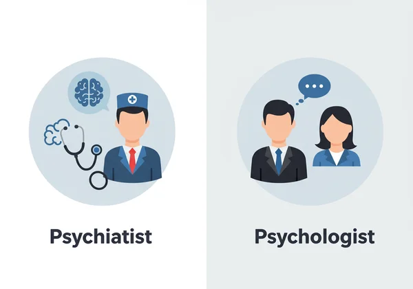 精神科医生和心理学家帮助 ADHD 的图标。