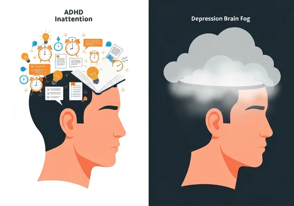 多动症注意力不集中与抑郁症脑雾的比较