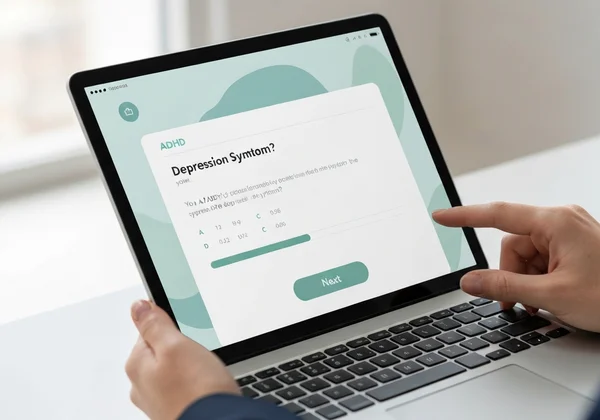 正在参加在线多动症和抑郁症测试的人