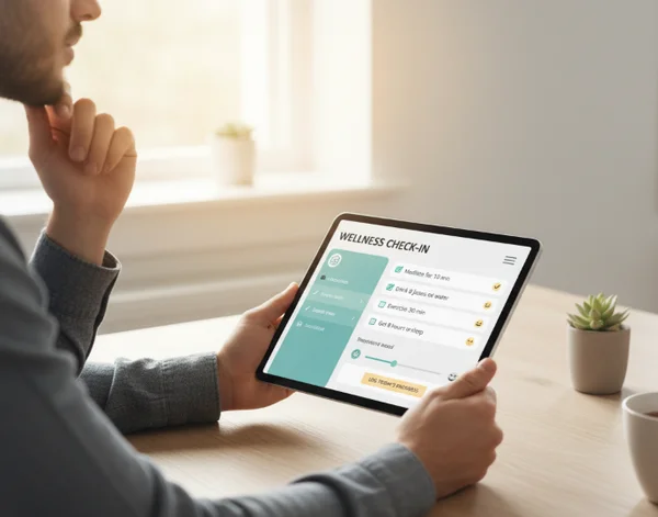 Person reading DSM-5 criteria on a tablet