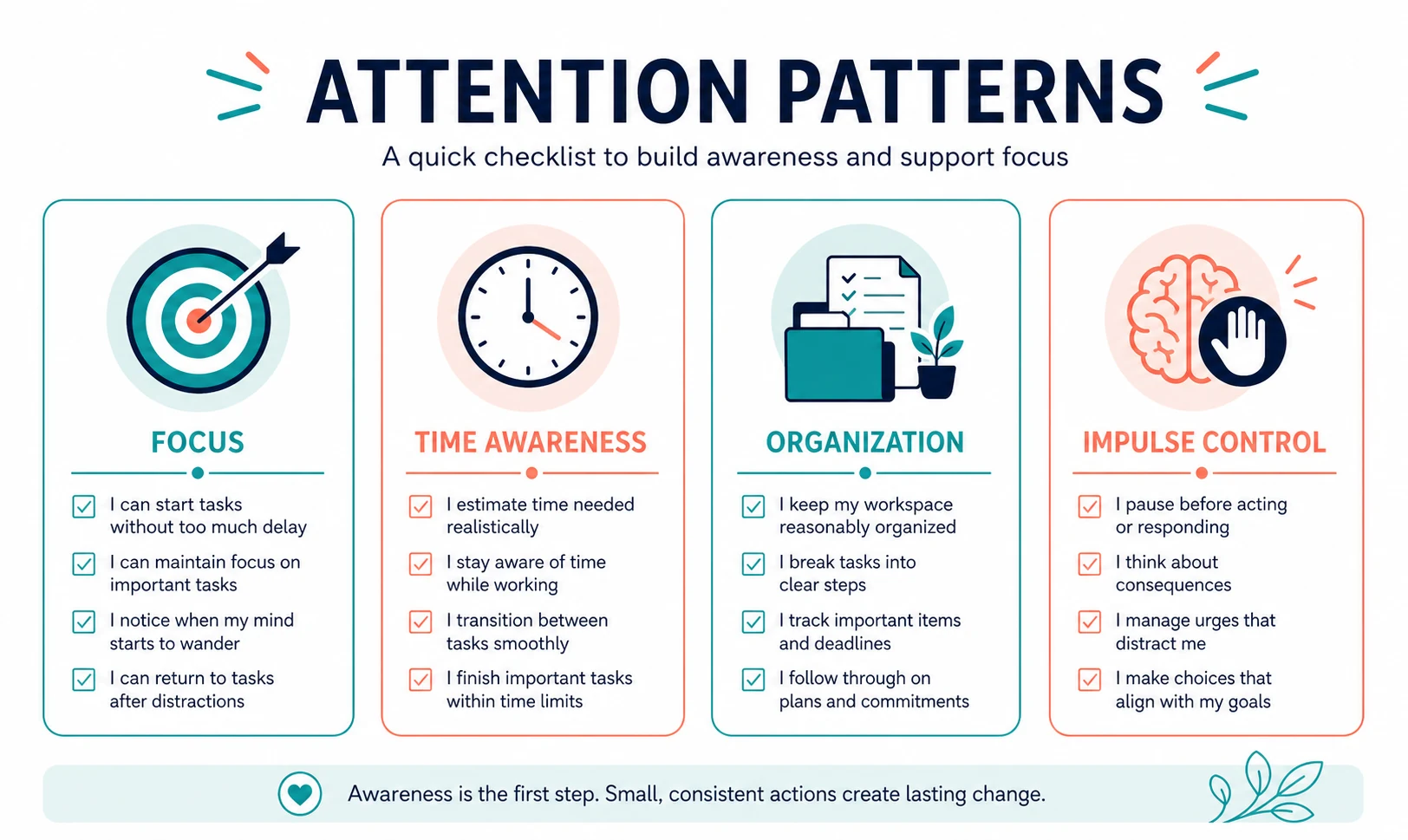 Attention patterns checklist